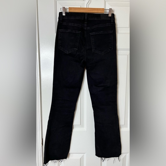 Paige | Claudine High-Rise Kick Flare Jeans Charcoal Black Denim - Picture 6 of 9